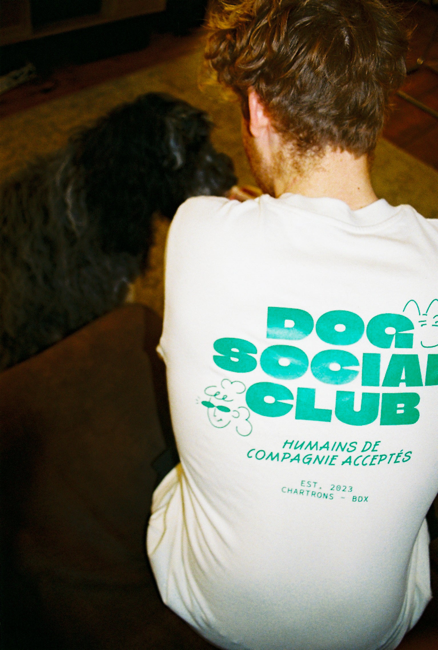 T-shirt "Dog social club" Blanc
