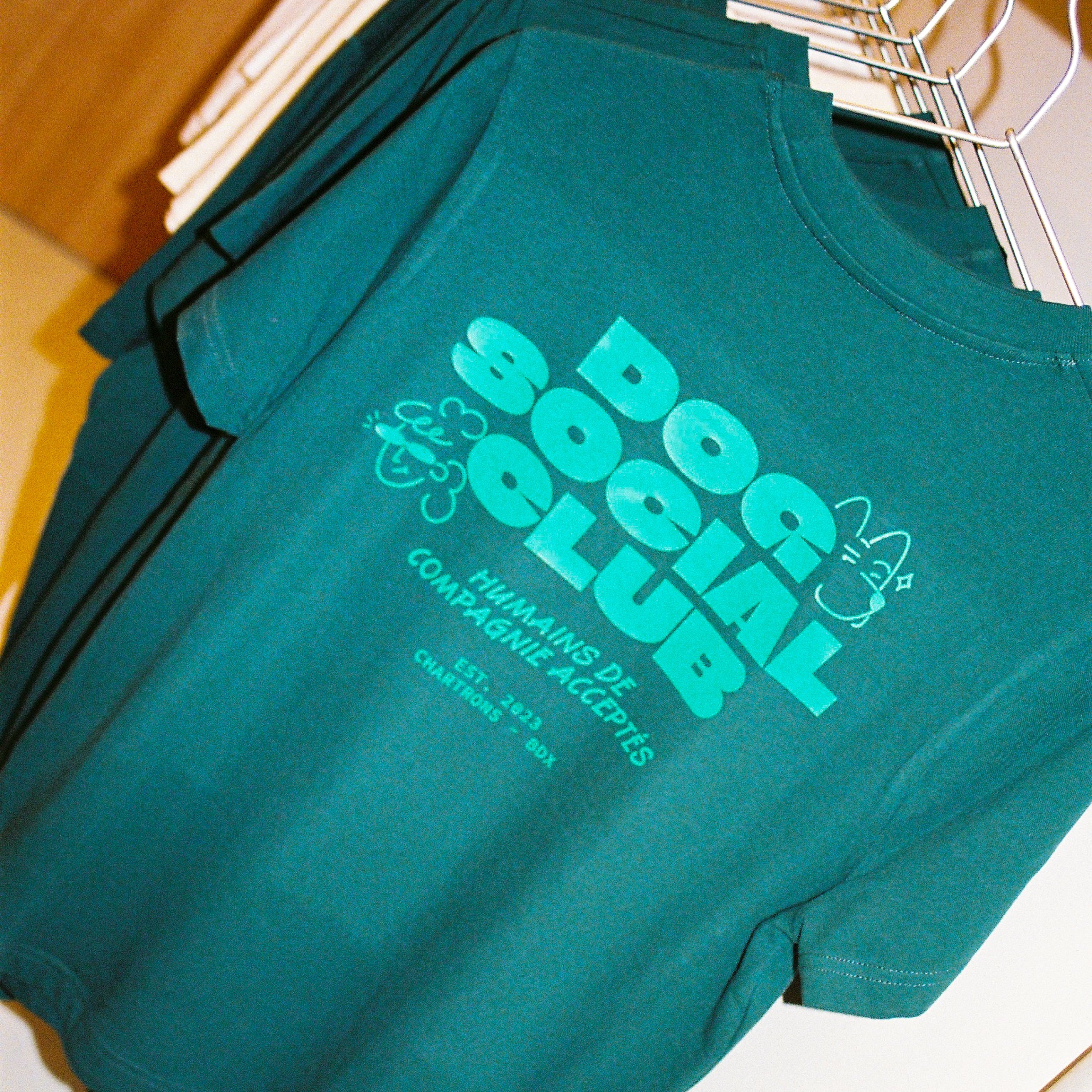 T-shirt "Dog social club" Vert
