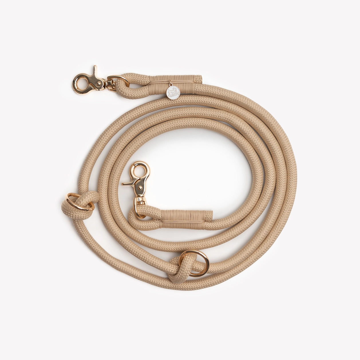Laisse en corde tressée multi-positions - Beige