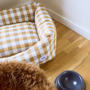 Canapé pour chien vichy - Moutarde