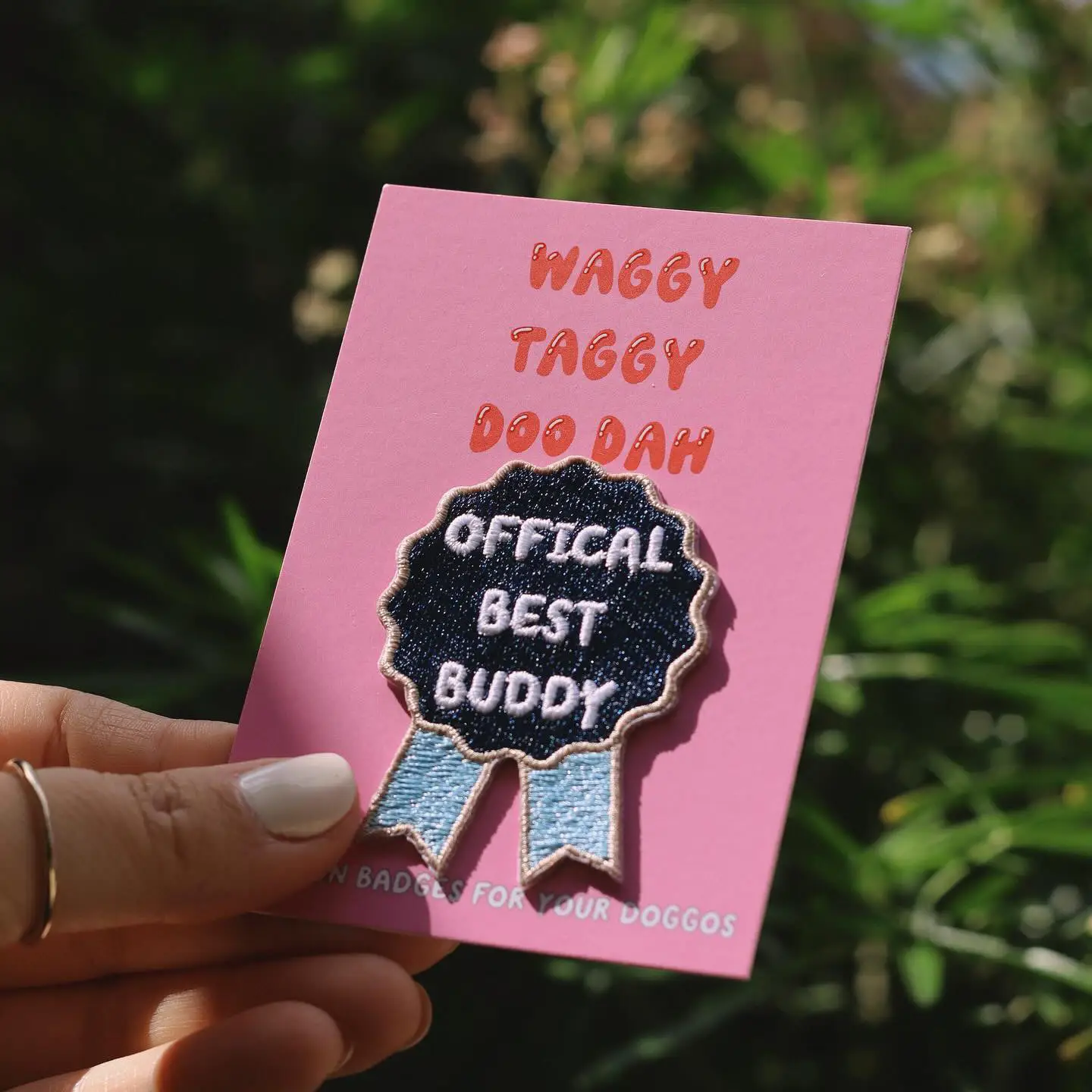 Iron-on dog patch "Official Best Buddy"