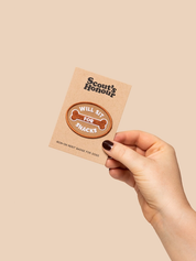 Badge thermocollant pour chien "Will seat for snacks"-Patch et badges-Scoot's Honor-Muzon