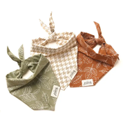 Bandana pour chien - Pied-de-poule blanc et beige The Paws