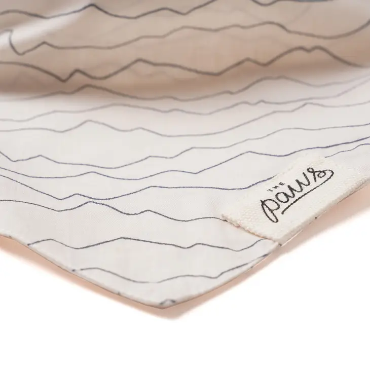 Collier Bandana pour chien - Montagnes au trait minimaliste