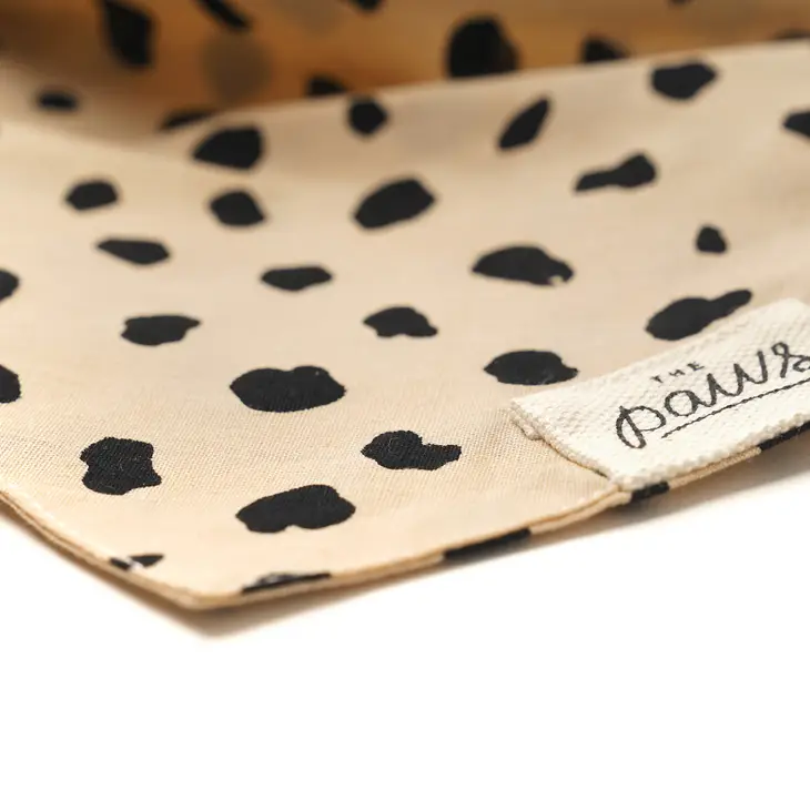 Bandana nature pour chien - Tâcheté noir sur fond beige