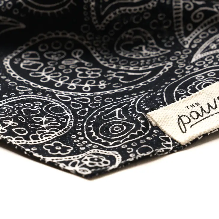 Bandana Collier chien - Motif Cachemire noir