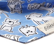 Collier Bandana bleu pour chien - Dessins de chiens à la main