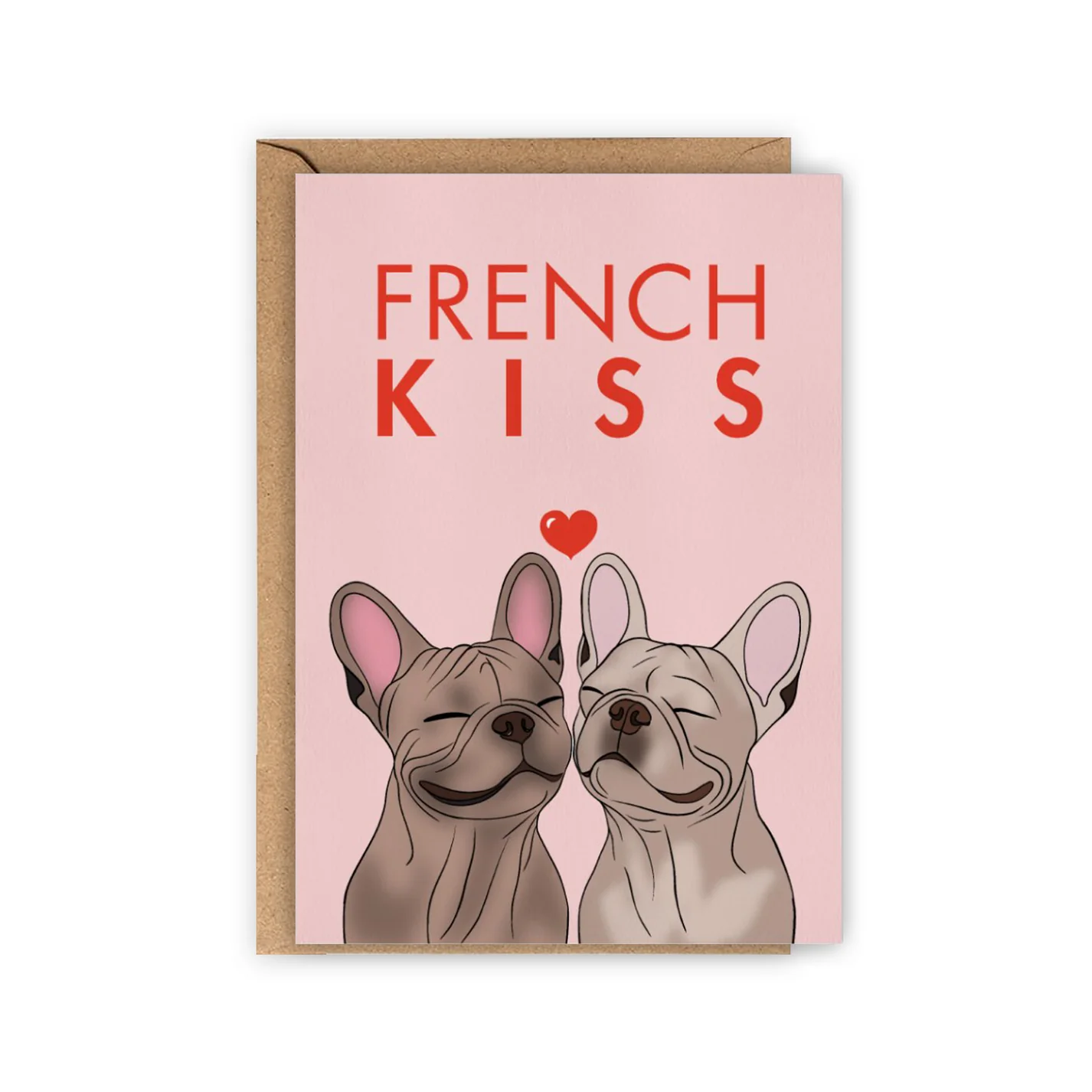 Carte Postale Bouledogue Français - French kiss