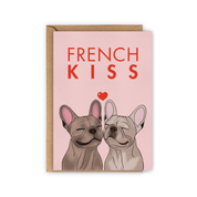 Carte Postale Bouledogue Français - French kiss