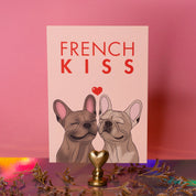 Carte Postale Bouledogue Français - French kiss
