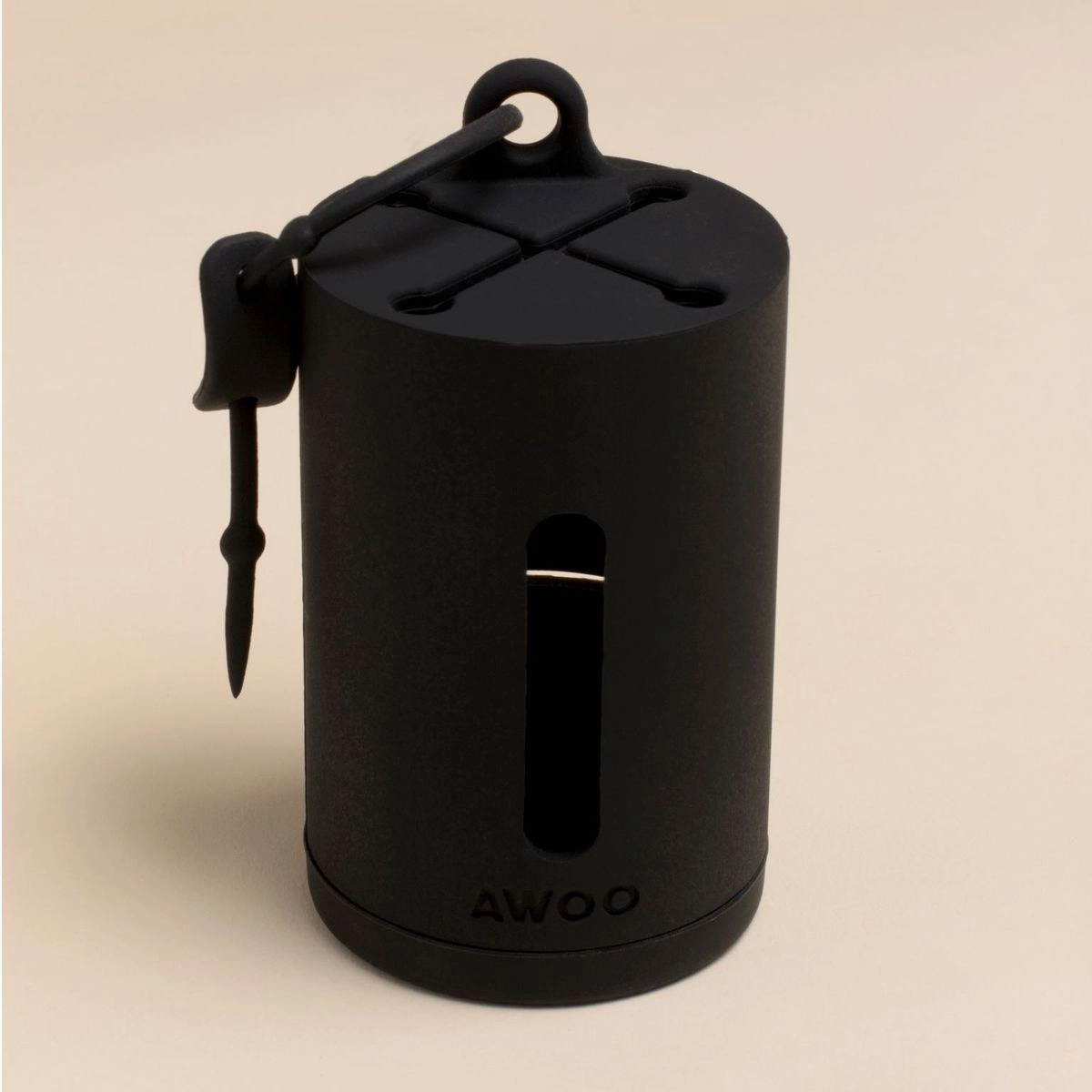 Distributeur de sacs à déjections en silicone - Noir - Muzon
