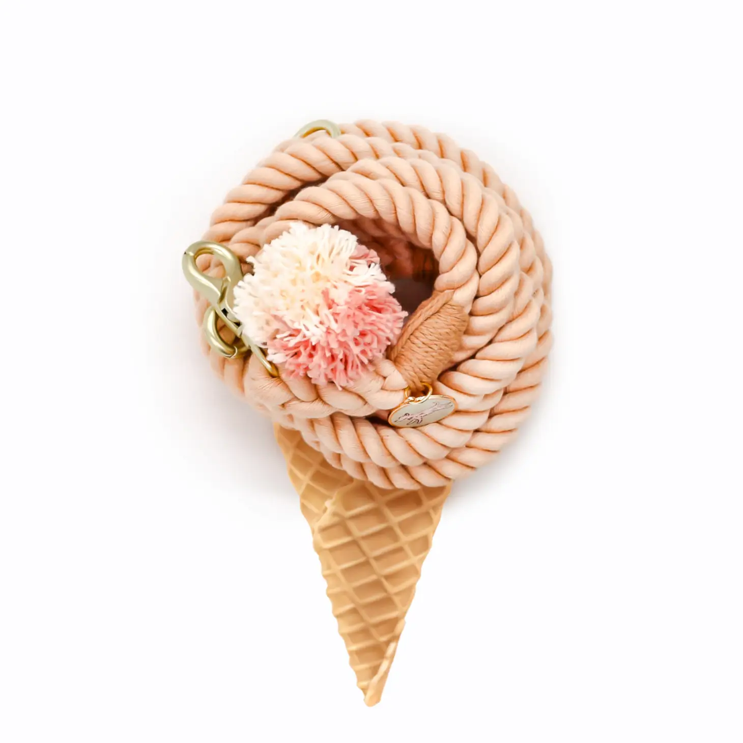 Laisse en corde mains libres - Champagne Quartz-Laisses-Bop Pop-Muzon