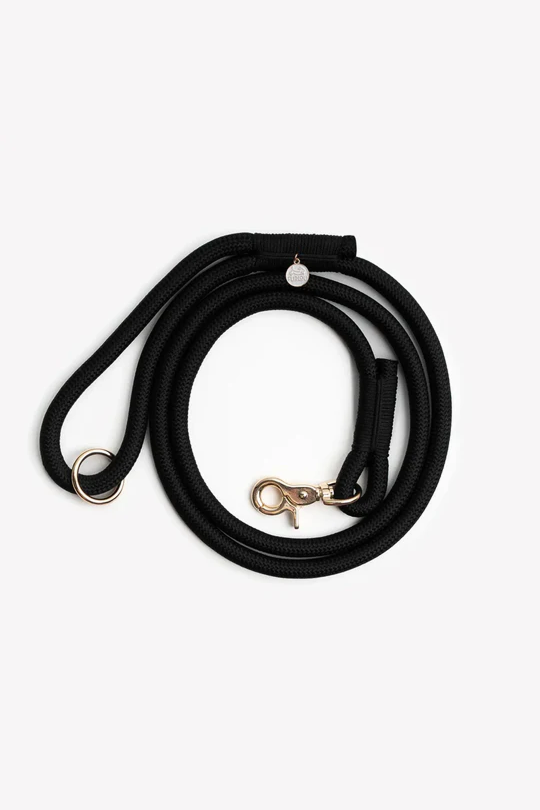 Laisse en corde tressée - Noir