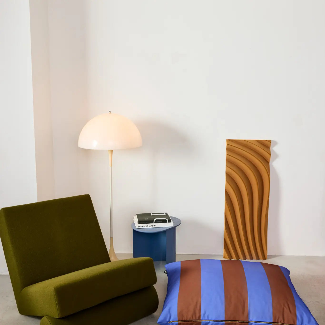 Lit pour chien rayures - Marron et bleu