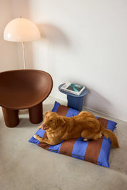 Lit pour chien rayures - Marron et bleu