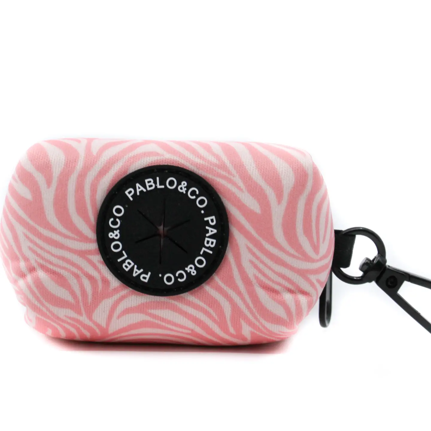 Porte-sac à déjections - Zèbre rose et blanc