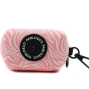 Porte-sac à déjections - Zèbre rose et blanc