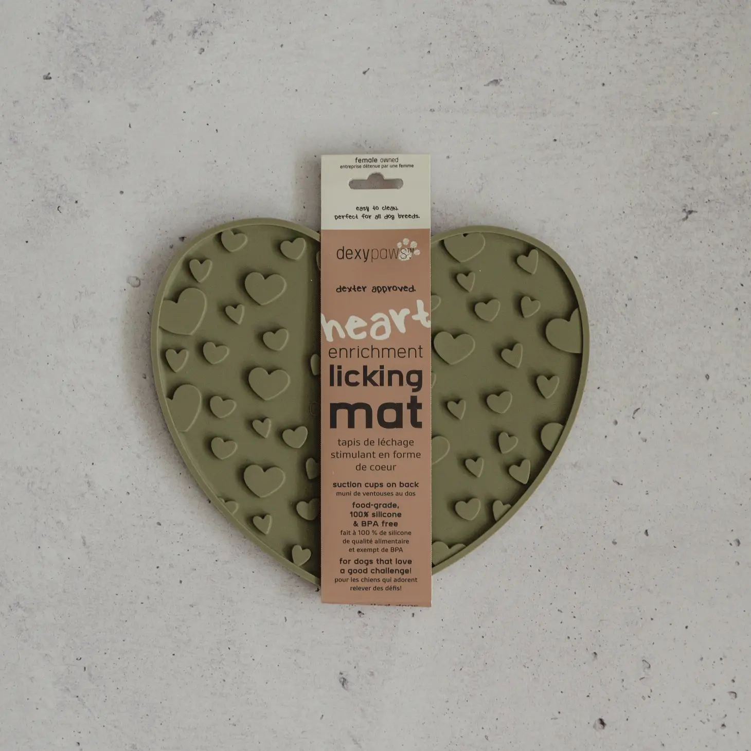 Tapis de léchage - Cœur vert-Tapis de léchage-Dexy Paws-Muzon